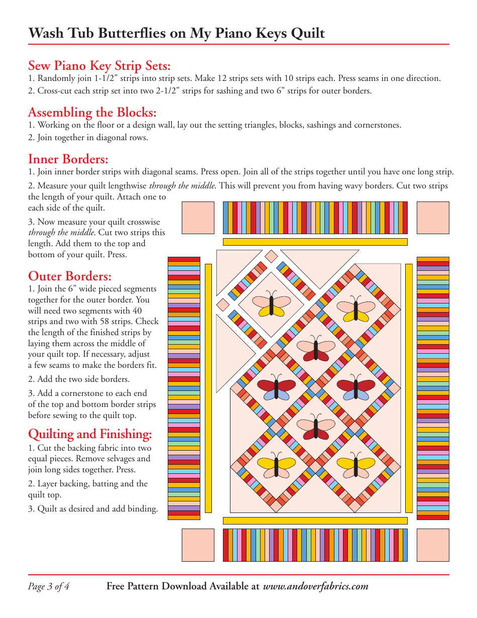Wash Tub Butterflies Quilt Pattern, Page 3