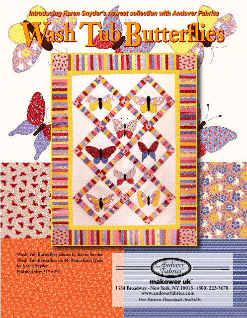 Wash Tub Butterflies Quilt Pattern Image Preview