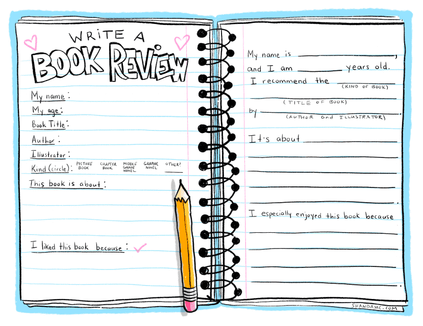 Book Review Template - Blue Notebook