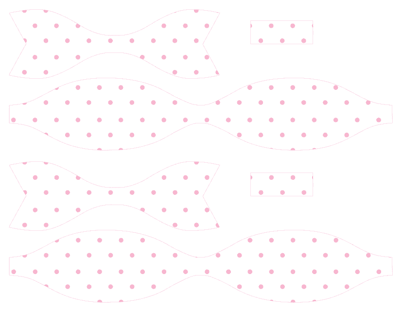 Pink Polka Dot Paper Bow Template