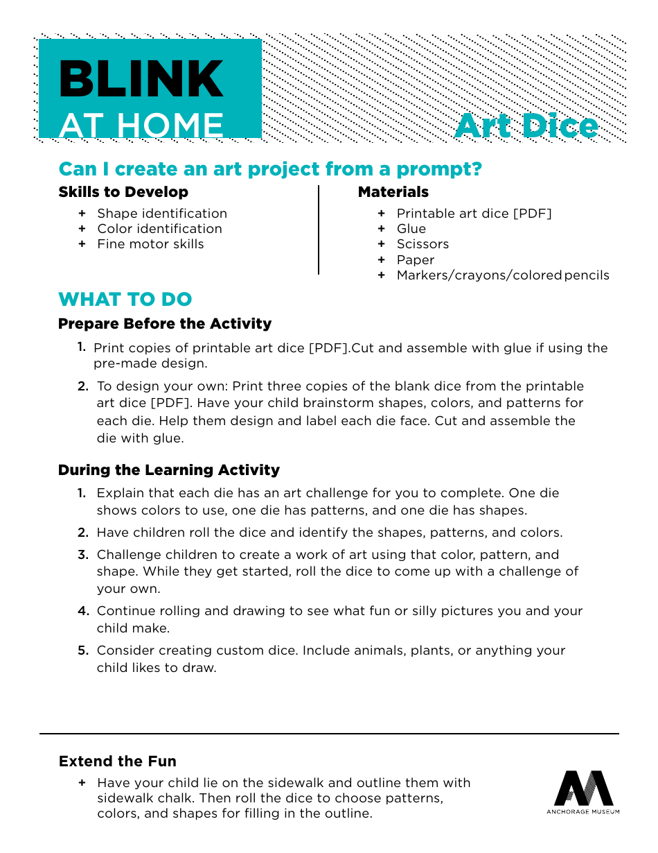 Art Dice Templates, Page 1