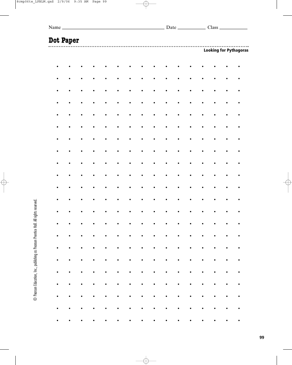 Dot Paper Template - Looking for Pythagoras
