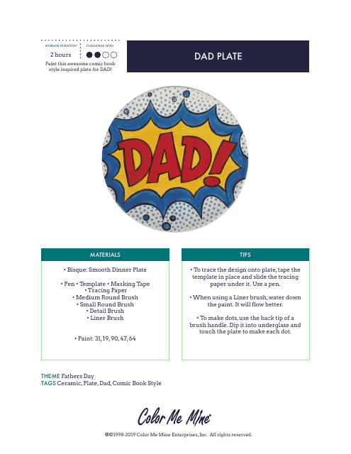 Dad Plate Pattern Template Image