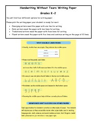 Document preview: Handwriting Writing Paper Template - Grades K-2