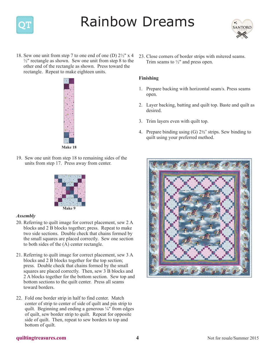 Rainbow Dreams Quilt Pattern, Page 4
