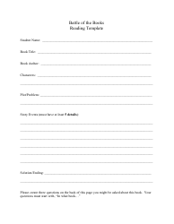 Document preview: Battle of the Books Reading Template