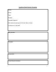 Academic Book Review Template