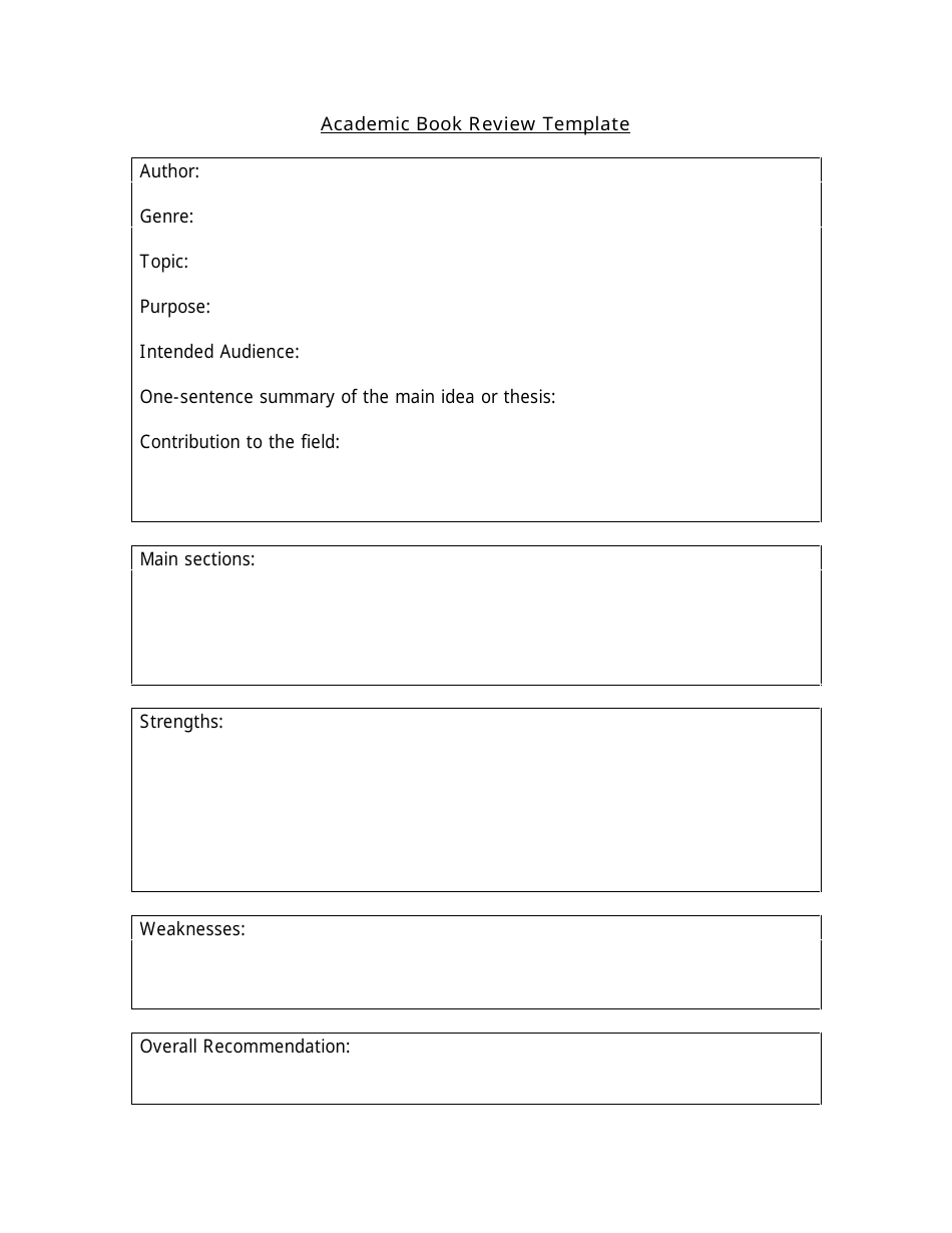 Academic Book Review Template - Easy-to-Use Document for Efficient and Accurate Book Evaluations