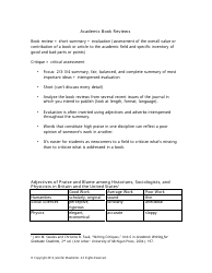 Academic Book Review Template, Page 2
