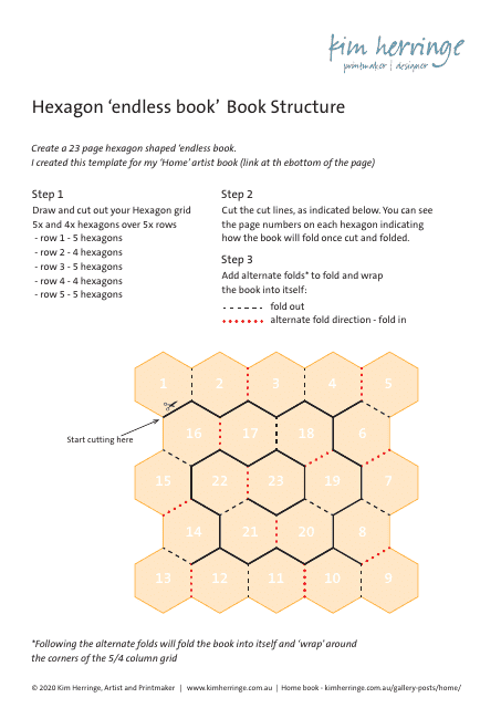 Hexagon Endless Book Template - Preview