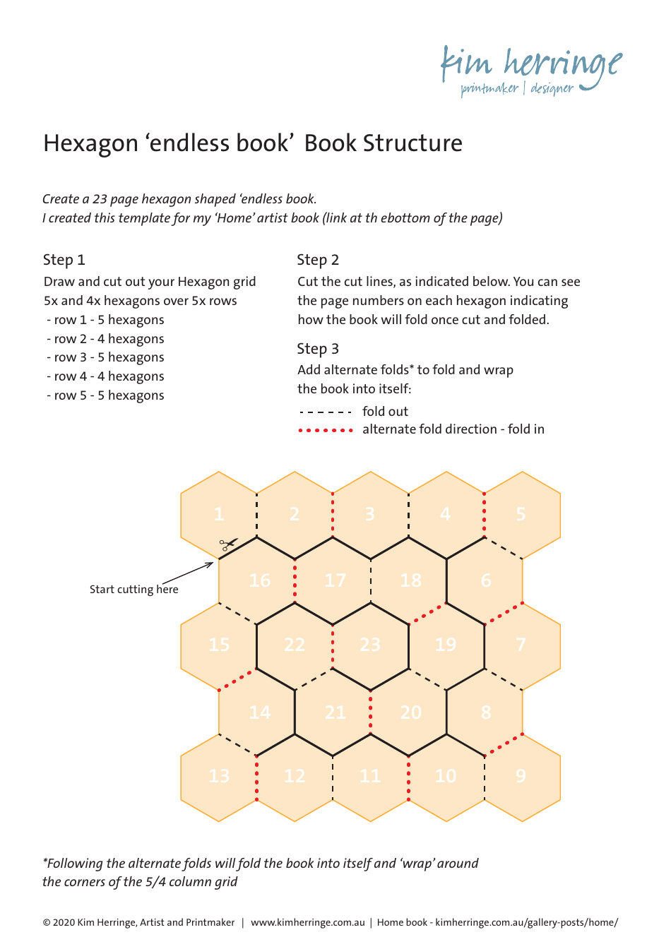Hexagon Endless Book Template - Preview