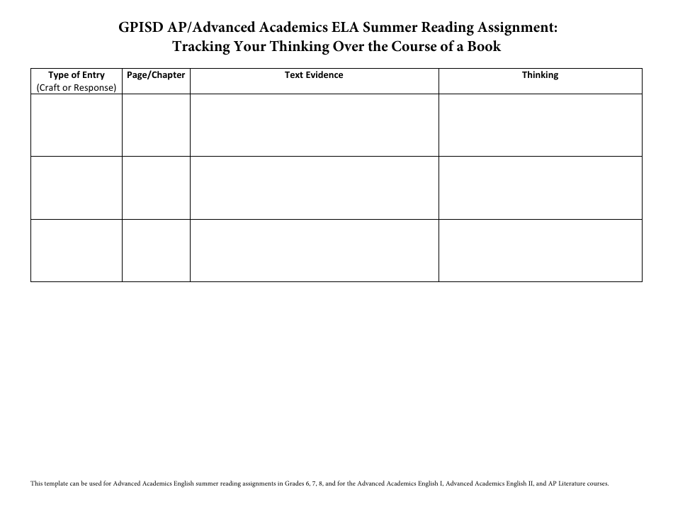 Summer Reading Assignment: Tracking Your Thinking Over the Course of a Book, Page 4