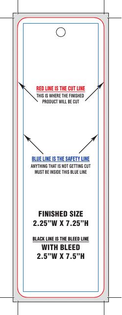 2.25" X 7.25" Bookmark Template Preview