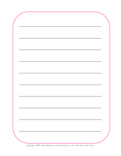 Lined Paper Template - Handwriting practice sheet designed for students