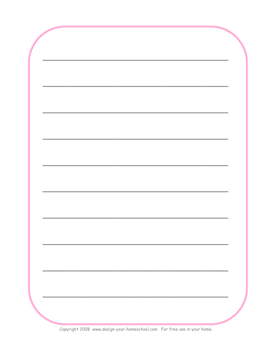 Lined Paper Template - Handwriting practice sheet designed for students