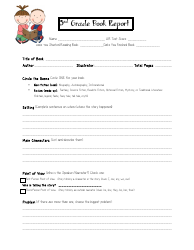 Document preview: Third Grade Book Report Template