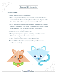 Document preview: Animal Bookmark Templates