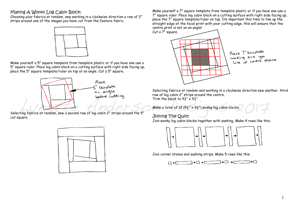 Wonky Logs Quilt Block Pattern, Page 3