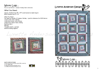 Document preview: Wonky Logs Quilt Block Pattern