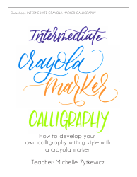 Document preview: Crayola Marker Calligraphy Guide Sheet