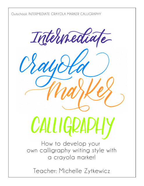 Crayola Marker Calligraphy Guide Sheet - Preview Image