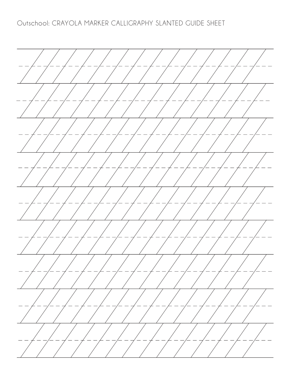 Crayola Marker Calligraphy Guide Sheet, Page 10