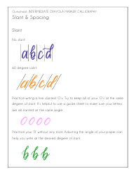 Crayola Marker Calligraphy Guide Sheet, Page 3