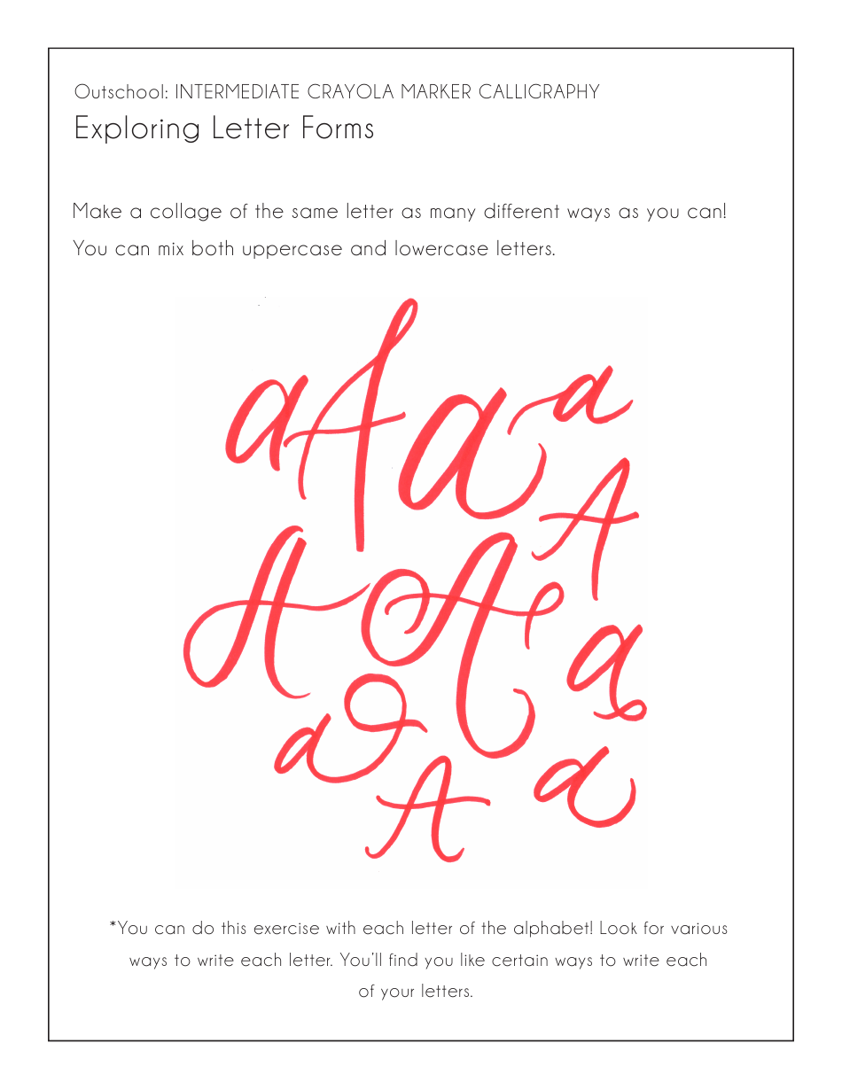 Crayola Marker Calligraphy Guide Sheet, Page 7