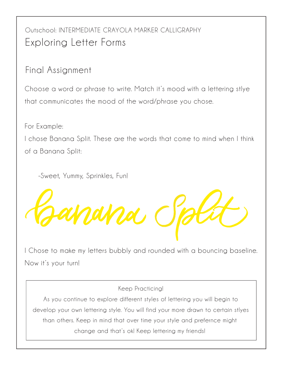 Crayola Marker Calligraphy Guide Sheet, Page 8