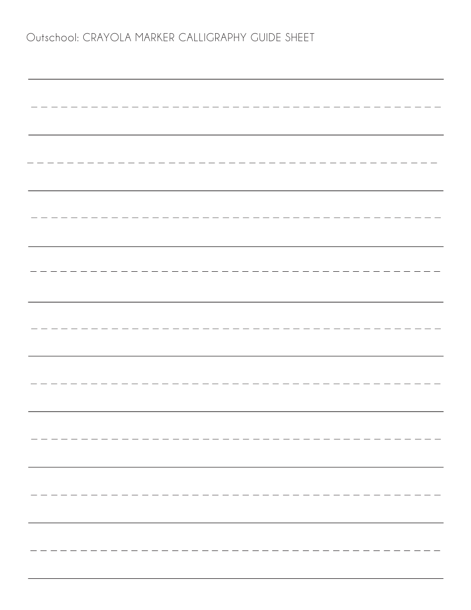 Crayola Marker Calligraphy Guide Sheet, Page 9