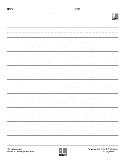 Blank Lined Paper for Handwriting Practice