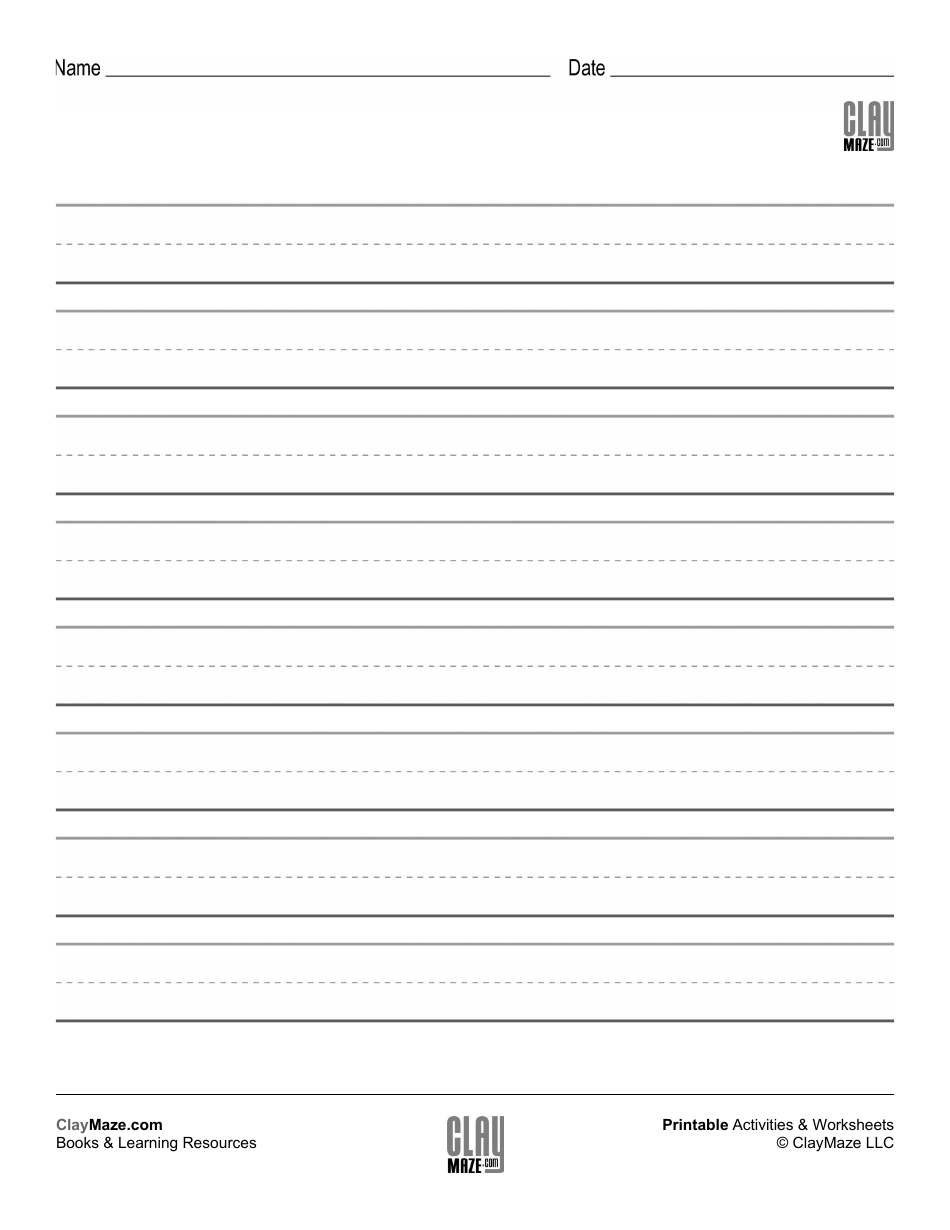 Blank Lined Paper for Handwriting Practice