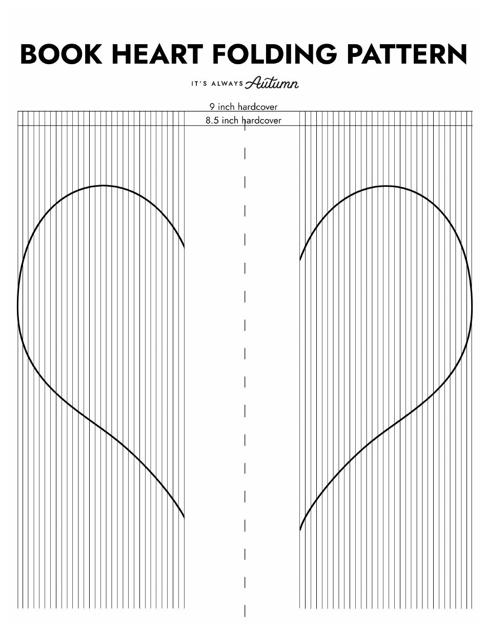 Book heart folding pattern template download printable pdf templateroller