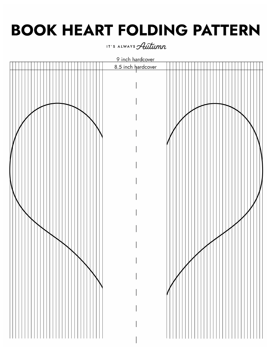Book Heart Folding Pattern Template - Document Preview