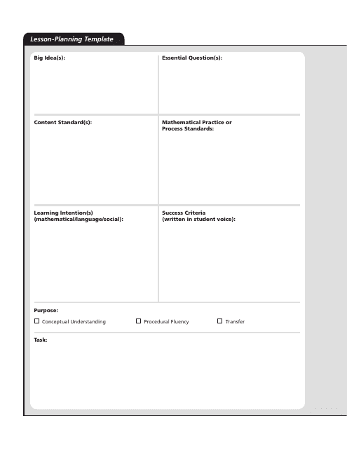 Lesson-Planning Template - Table Download Pdf