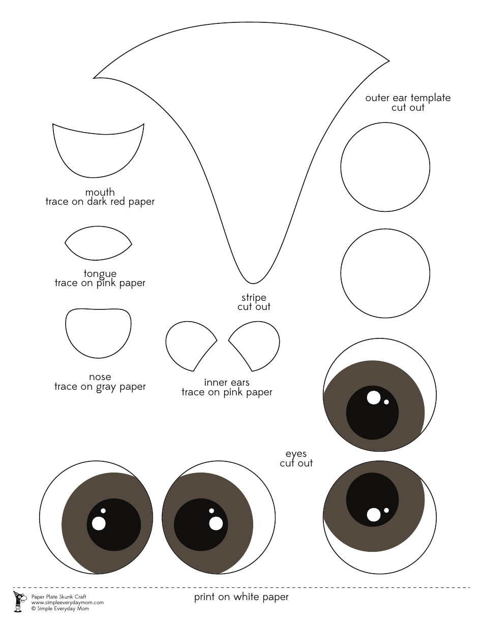 Paper Plate Skunk Craft Templates, Page 3