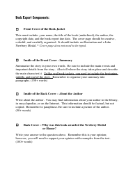 Newbery Book Report Template, Page 2