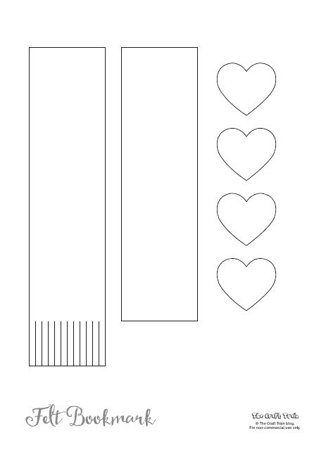 Bookmark With Hearts Template