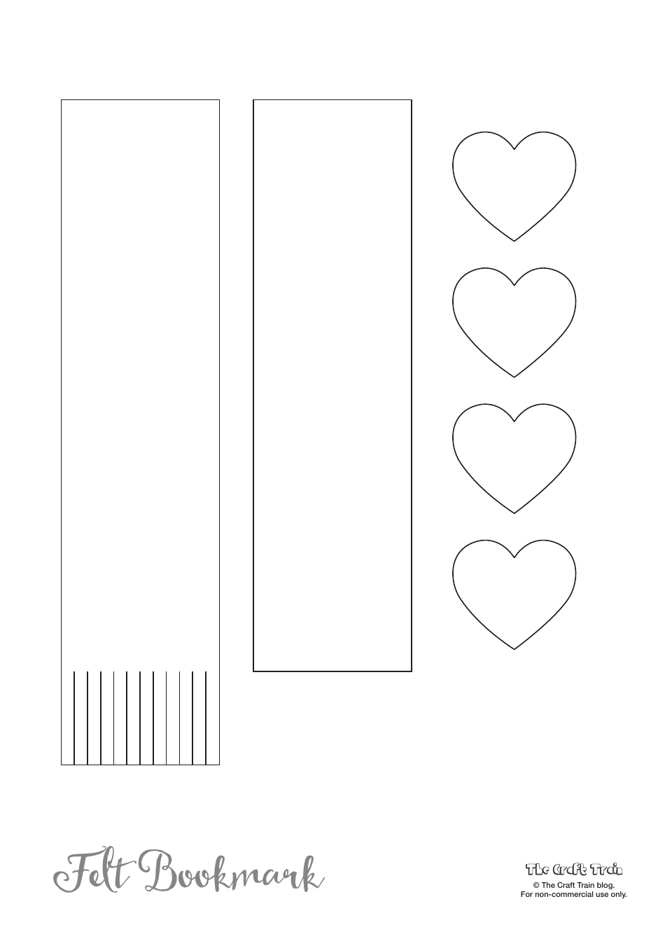 Bookmark with hearts template