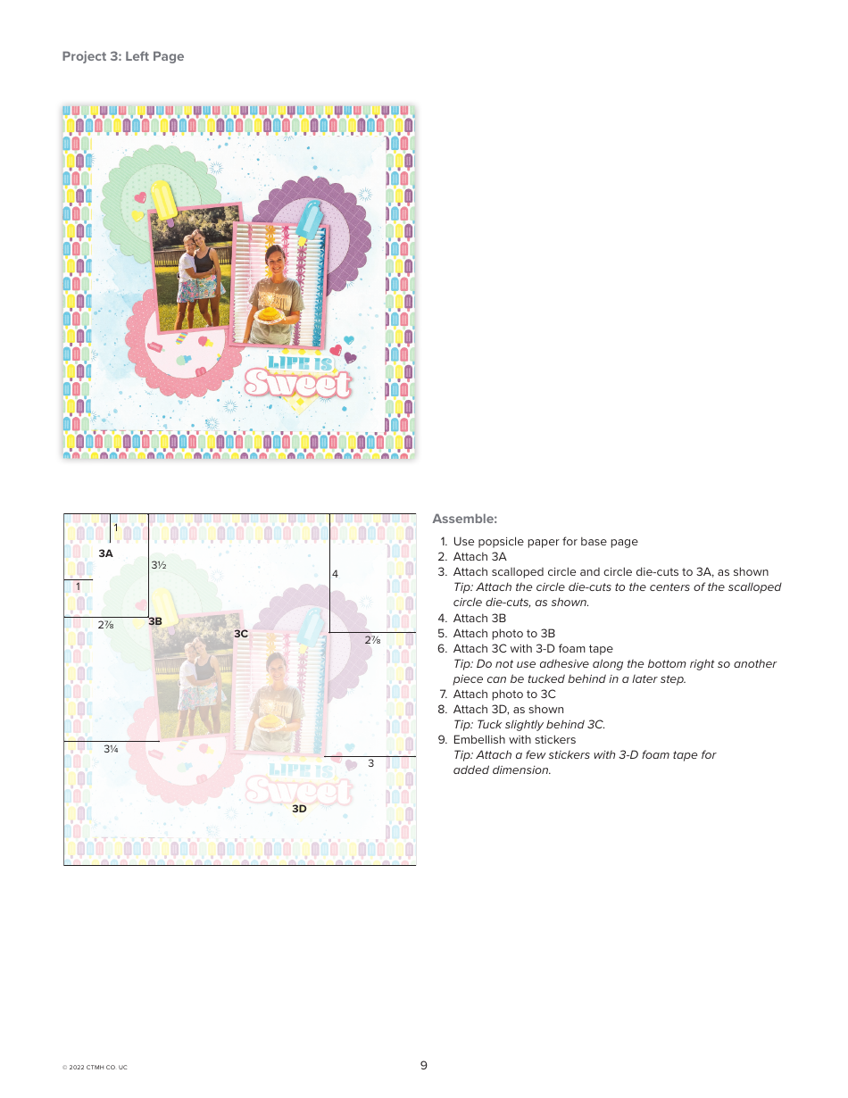 Tutti Frutti Scrapbooking Pattern - Close to My Heart, Page 9