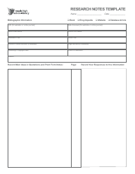 Document preview: Research Notes Template