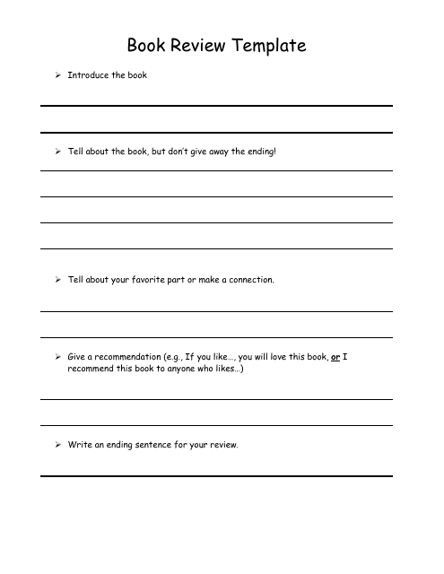 Book Review Template - Five Points Preview