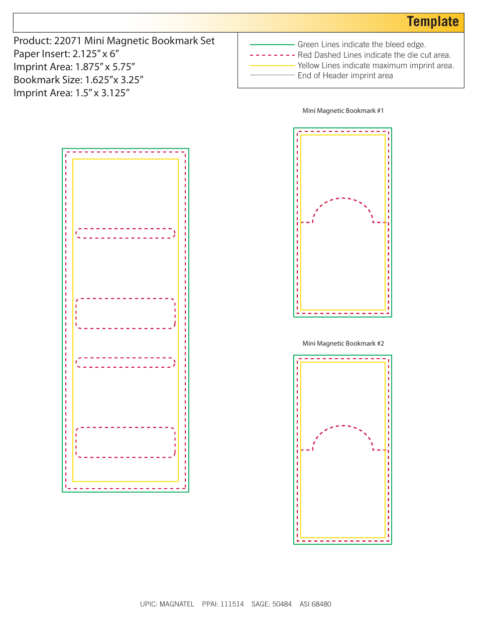 Small Magnetic Bookmark Template - TemplateRoller