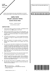 English Language Paper 2 - Question-Answer Book - Hong Kong