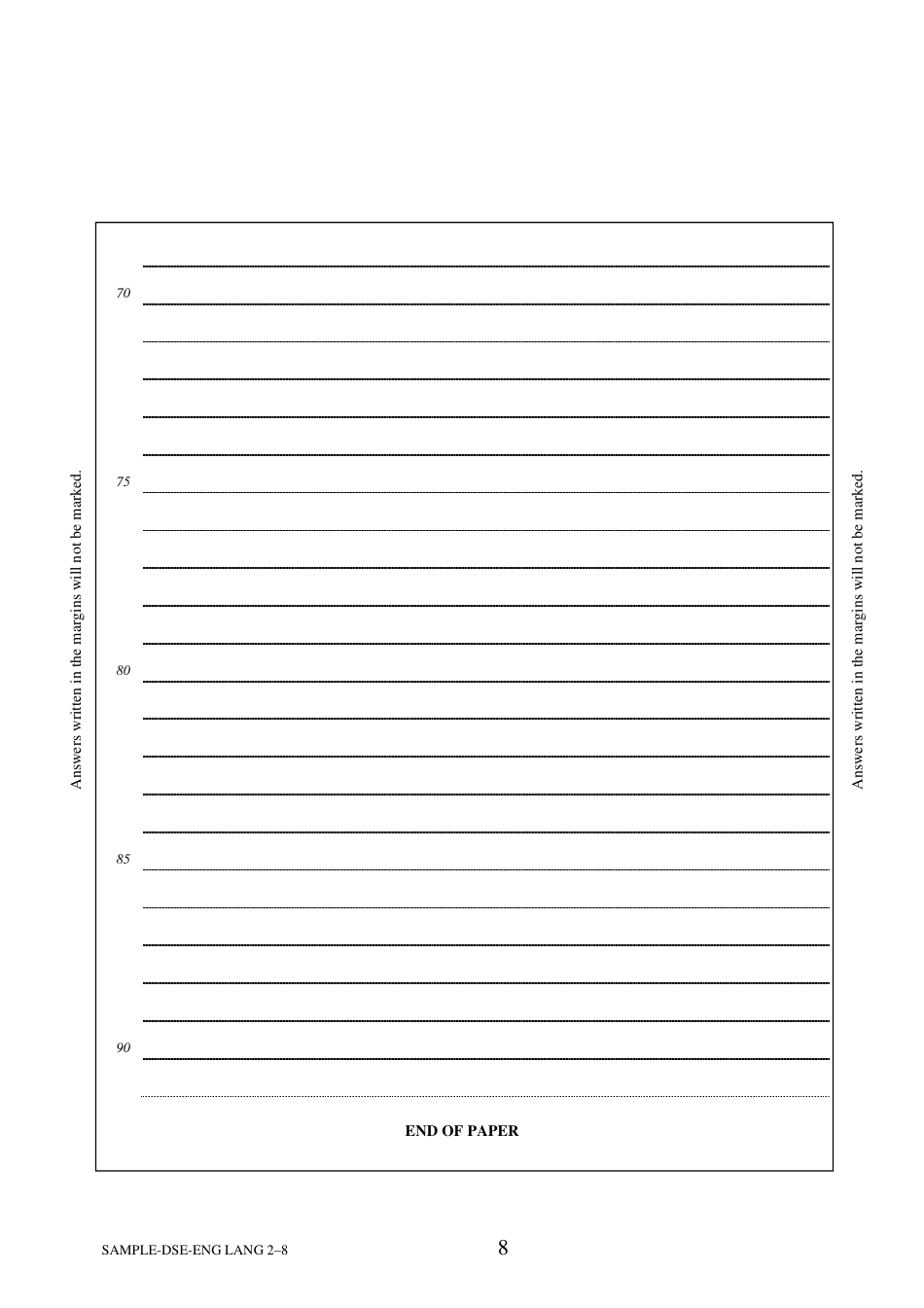 English Language Paper 2 - Question-Answer Book - Hong Kong, Page 8