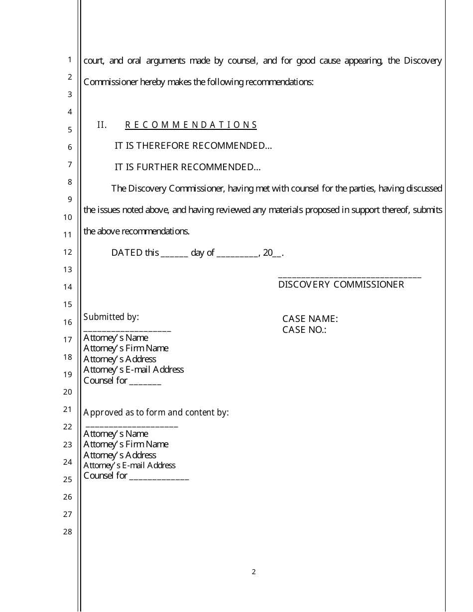 Discovery Commissioners Report and Recommendations - Clark County, Nevada, Page 2