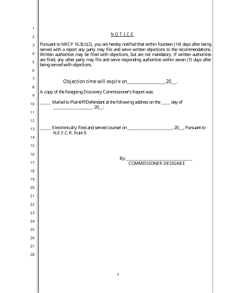 Discovery Commissioners Report and Recommendations - Clark County, Nevada, Page 3