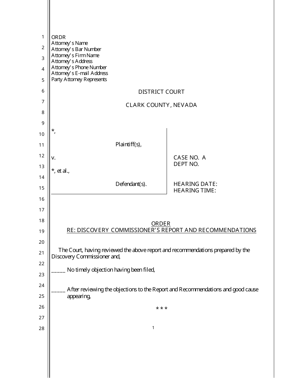 Discovery Commissioners Report and Recommendations - Clark County, Nevada, Page 4