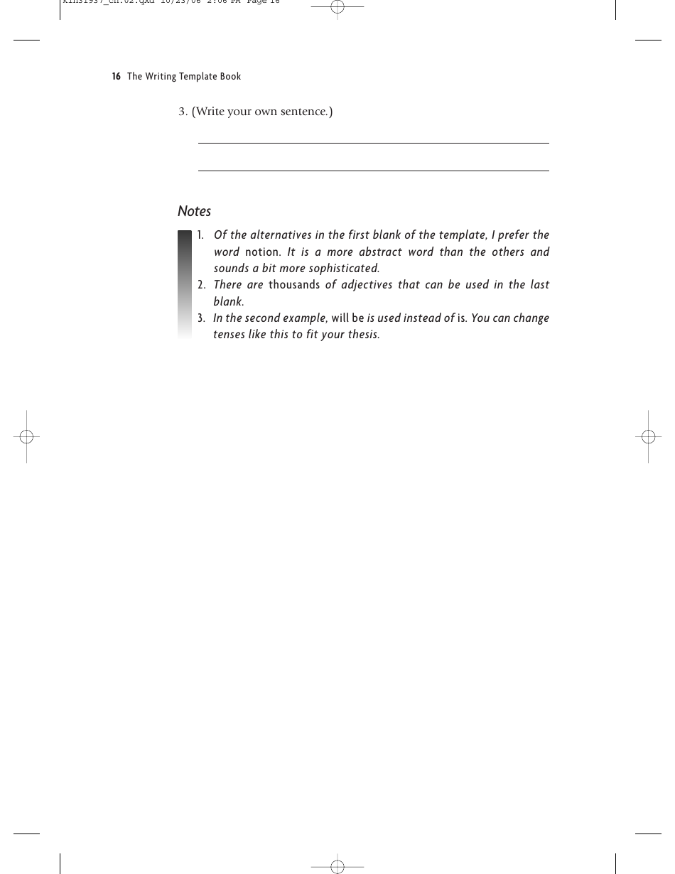 thesis sentence template