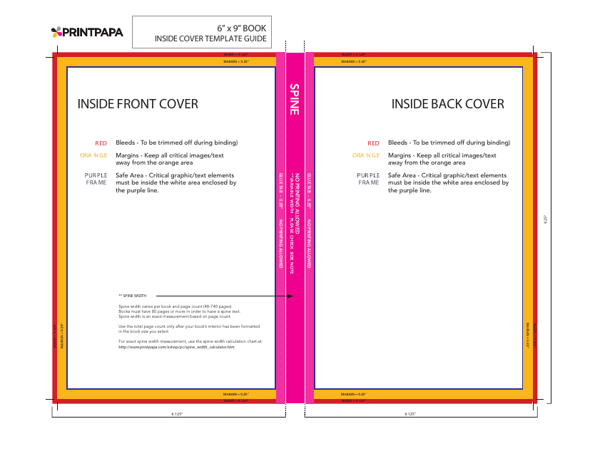 6 X 9 Book Inside Cover Template Download Printable PDF Templateroller